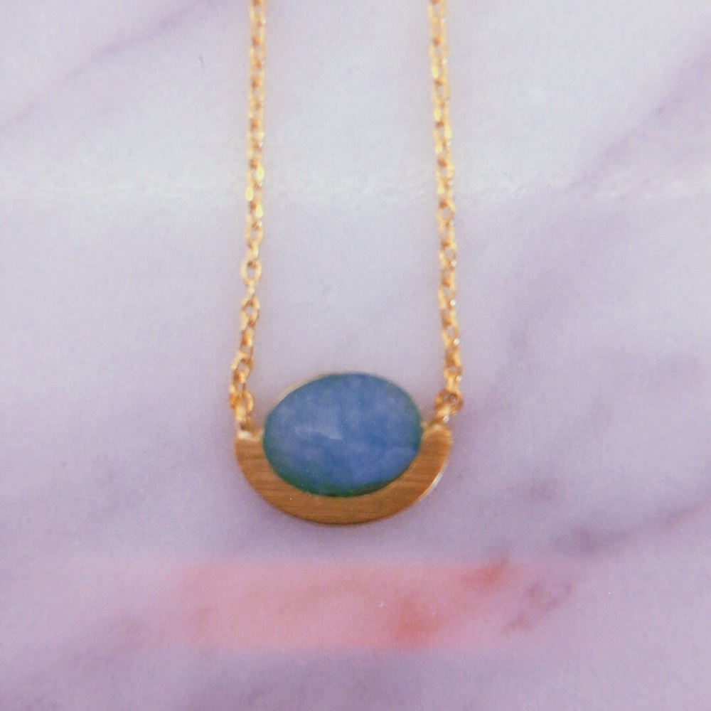 Turquoise Stone Gold Necklace